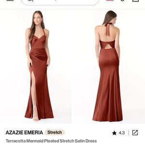 Azazie Brown Backless Dress